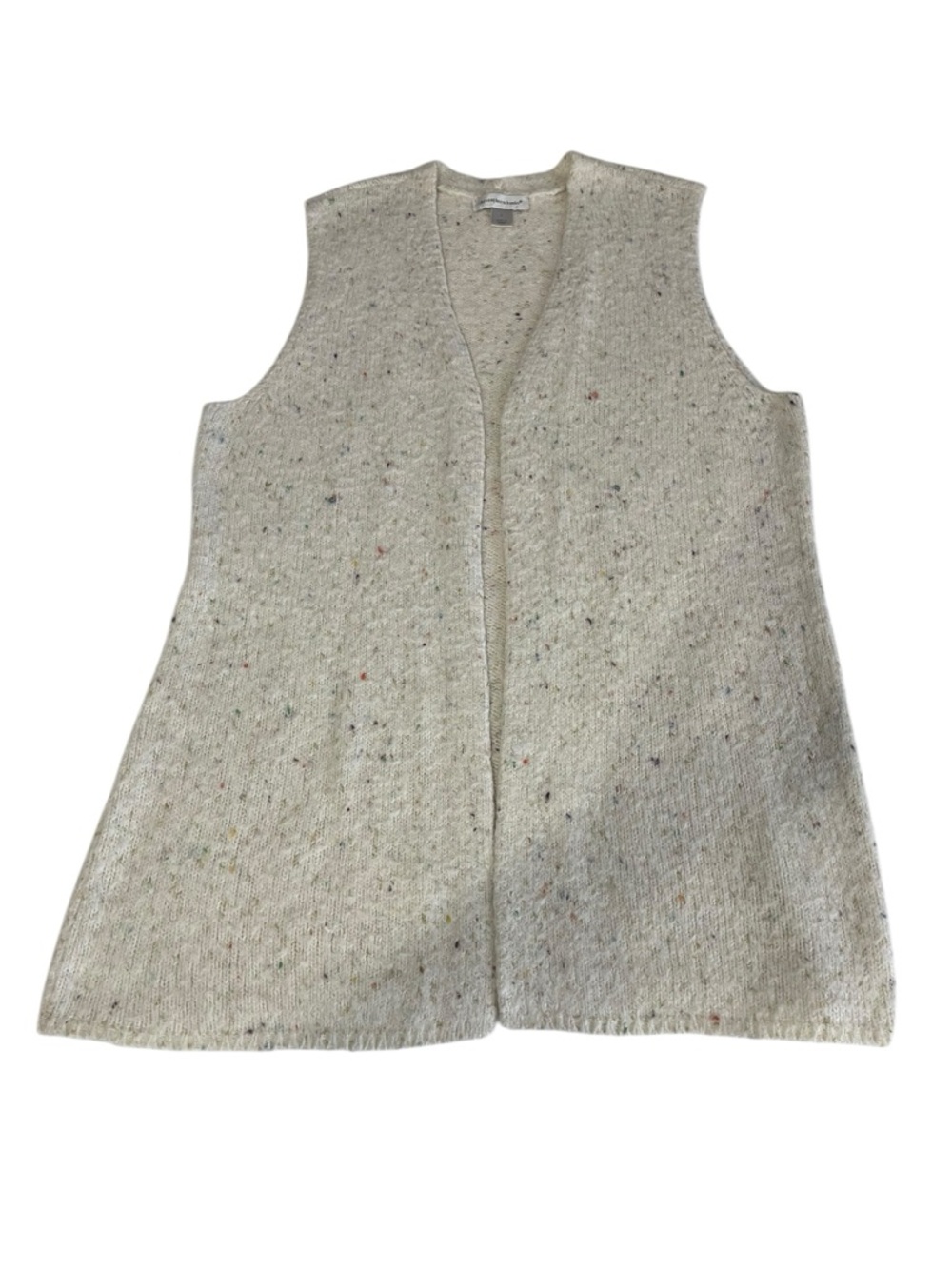 Christopher & Banks‎ Cream Speckled Open-Front Knit Vest